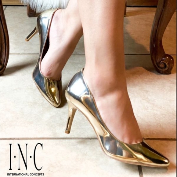 INC International Concepts | Shoes | Inc Chrome Rose Gold Pumps Great Party  Shoe Worn Inside Once | Poshmark